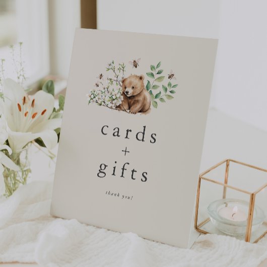 HANNAHヴィンテージベビーシャワーカードとギフト 台座サイン