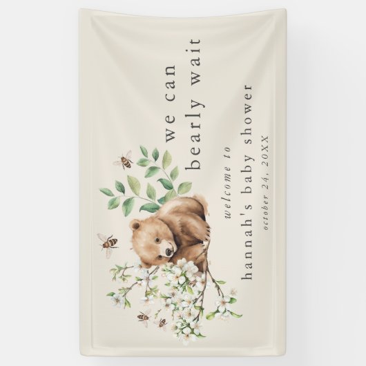 HANNAHヴィンテージボホベイビーシャワーを待つことができる 横断幕 (縦)
