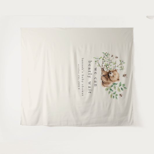 HANNAHヴィンテージ心待ち赤ちゃんシャワー背景 タペストリー (正面(横))