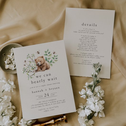 HANNAHヴィンテージ我々はカップルのシャワーを待つことができる 招待状