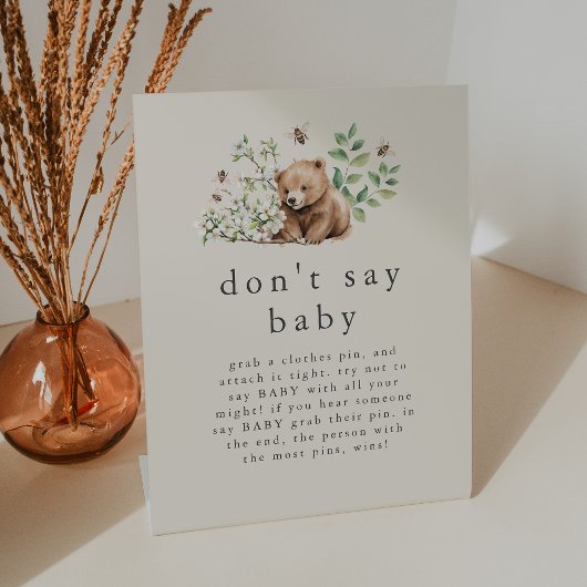 HANNAHヴィンテージ言わないベビーゲーム赤ちゃんシャワー 台座サイン