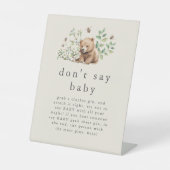 HANNAHヴィンテージ言わないベビーゲーム赤ちゃんシャワー 台座サイン (正面)