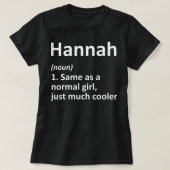 HANNAH定義名パーソナライズされた誕生日 Tシャツ (デザイン正面)