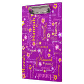 Hannah短い名前パープル文字フラワークリップボード クリップボード (左)