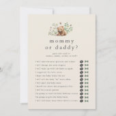 HANNAH Bear Guess Who Mommy Daddy Baby Shower Game 招待状 (正面)