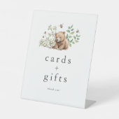 HANNAH Bear Woodland赤ちゃんシャワーカードとギフト 台座サイン (正面)