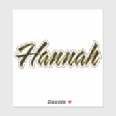 Hannah black gold Lettering Aufkleber Sticker シール (シート)
