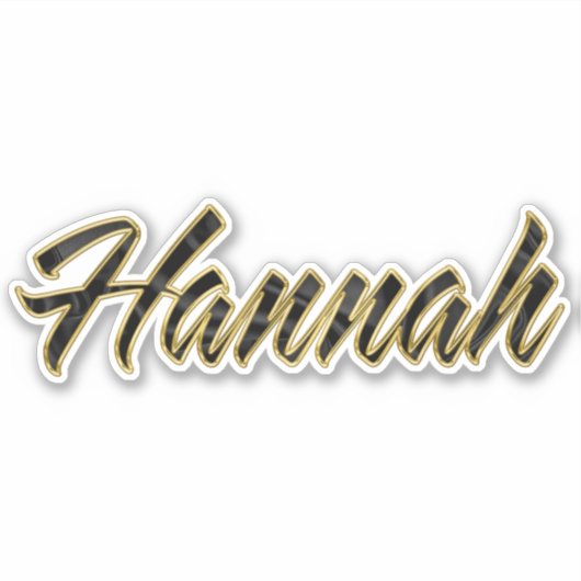 Hannah black gold Lettering Aufkleber Sticker シール (正面)