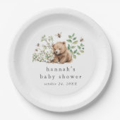 HANNAH Boho夏熊ビーウッドランドベビーシャワー ペーパープレート (正面)