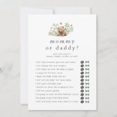 HANNAH Guess Who Mommy Daddy Baby Shower Game Card 招待状 (正面)