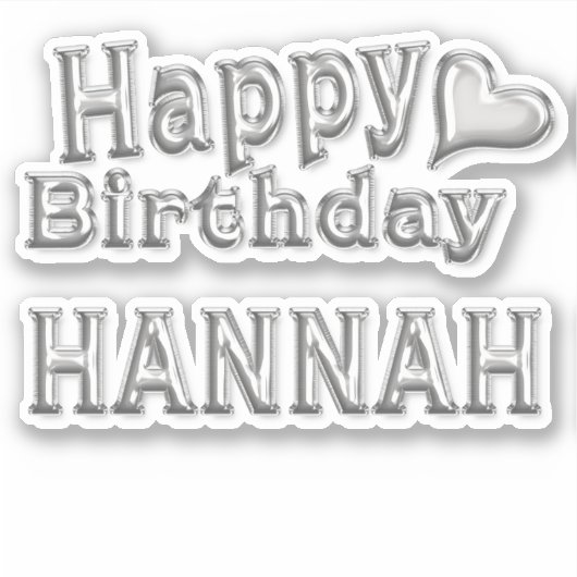 Hannah Happy Birthday silver Aufkleber Sticker シール (正面)