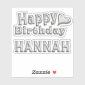 Hannah Happy Birthday silver Aufkleber Sticker シール (シート)
