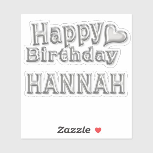 Hannah Happy Birthday silver Aufkleber Sticker シール (シート)
