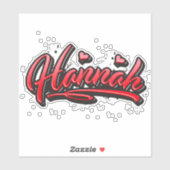 Hannah red Heart Graffiti Aufkleber Sticker シール (シート)