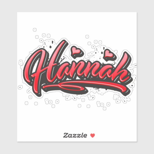 Hannah red Heart Graffiti Aufkleber Sticker シール (シート)