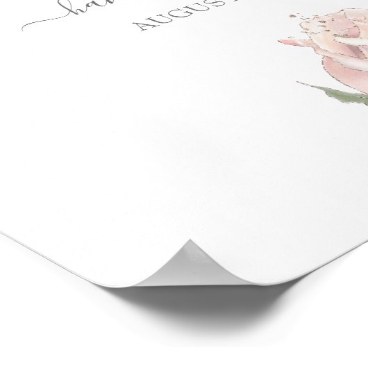 Hannah Rose Calligraphy Wedding Dessert Table Sign ポスター (角)