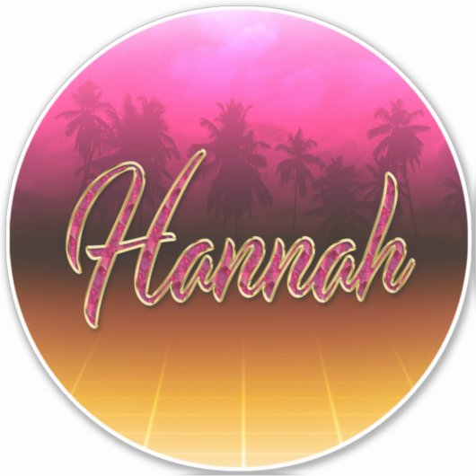 Hannah Vorname Name golden pink Aufkleber Sticker シール (正面)