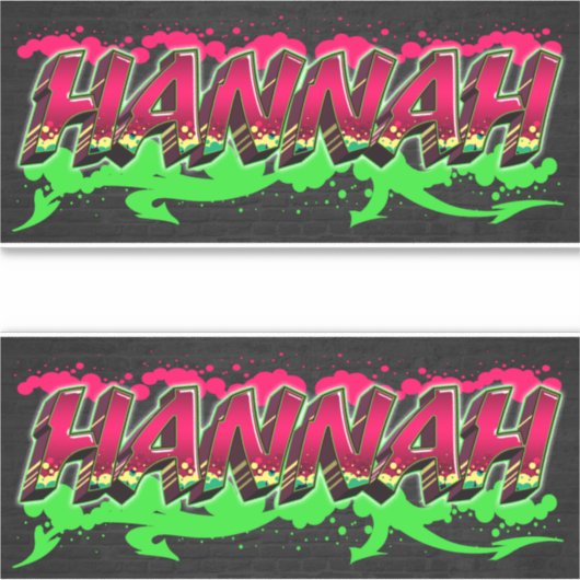 Hannah Vorname Name Graffiti Aufkleber Sticker シール (正面)