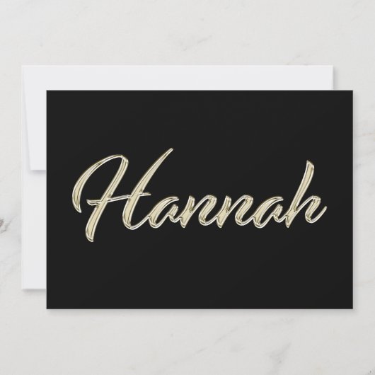 Hannah white gold Handwriting Karte カード (正面)