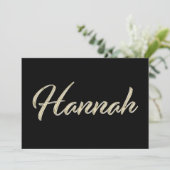 Hannah white gold Handwriting Karte カード (スタンド正面)