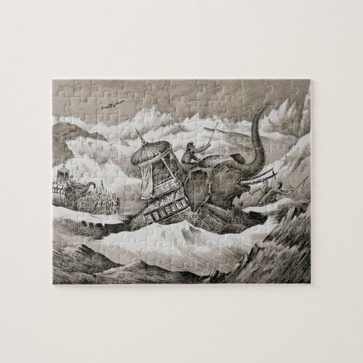 Hannibal (紀元前の247-c.183)および彼の戦争象のCRO ジグソーパズル (横)
