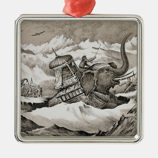 Hannibal (紀元前の247-c.183)および彼の戦争象のCRO メタルオーナメント (正面)