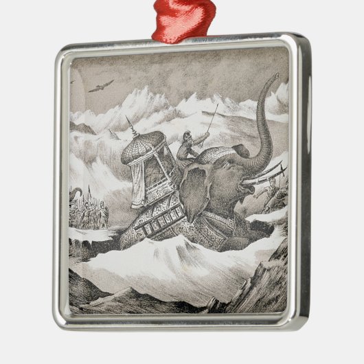 Hannibal (紀元前の247-c.183)および彼の戦争象のCRO メタルオーナメント (左)