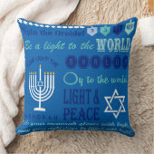 Hannukahのタイポグラフィのコラージュの芸術 クッション (ブランケット)