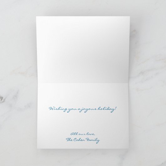 Hannukahの挨拶状 シーズンカード (内部)