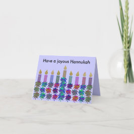 Hannukahの花の(ユダヤ教)メノラーカード シーズンカード