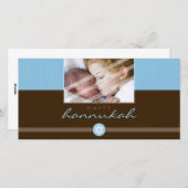 HANNUKAHスタイリッシュフォトカード::: stripedstitch 1L シーズンカード (正面/裏面)