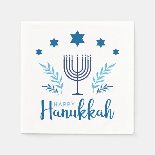 Hannukah menorah    スタンダードカクテルナプキン (正面)