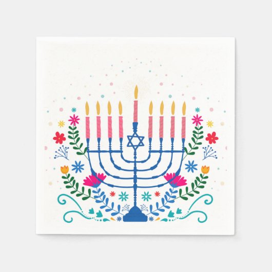 Hannukah menorah   スタンダードカクテルナプキン (正面)