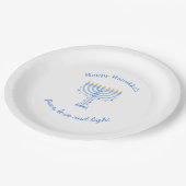 Hannukah paper plates - Happy Hanukkah ペーパープレート (アングル)