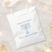 Hannukah party favor bag - Happy Hanukkah フェイバーバッグ (クリップ留めされた状態)