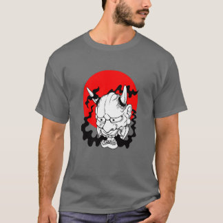 Hannya japanese yokai Ogre mask oni harajuku art f Tシャツ