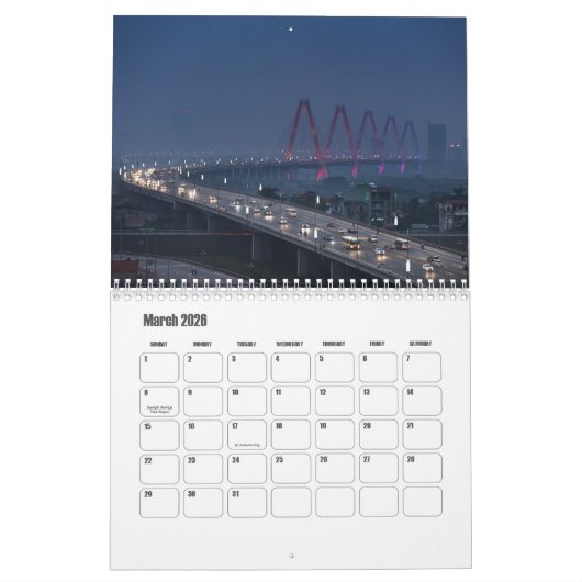 Hanoi-Vietnam Calendar カレンダー (3月 2026)