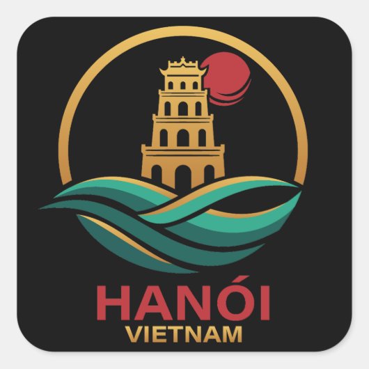 Hanoi Vietnam Southeast Asia スクエアシール (正面)