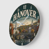 Hanover New Hampshire ラージ壁時計 (傾斜)
