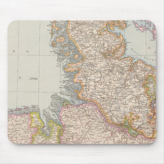 Hanover, SchleswigHolstein, North Germany Map マウスパッド (正面)