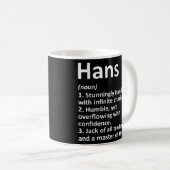 HANS定義名パーソナライズされたのおもしろい誕生日 コーヒーマグカップ (正面右)
