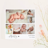 Hans-Photo書生まれたばかりの Collageありがとう サンキューカード