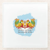 Hansa Puttuwa – Two Entwined Swans ガラスコースター (正面)