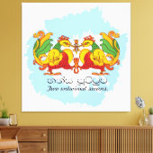 Hansa Puttuwa – Two Entwined Swans キャンバスプリント (インサイチュ (リビング))