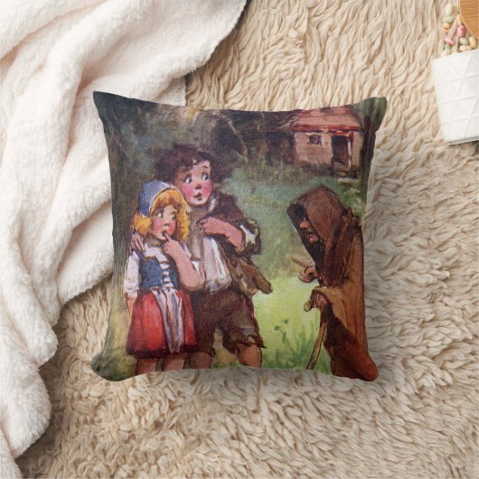 HanselおよびGretelは魔法使いに会います クッション (ブランケット)