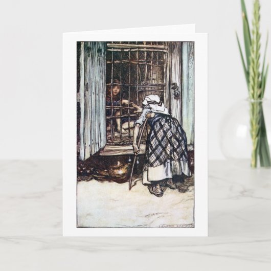 Hanselは魔法使いによっておりに入れました カード (正面)