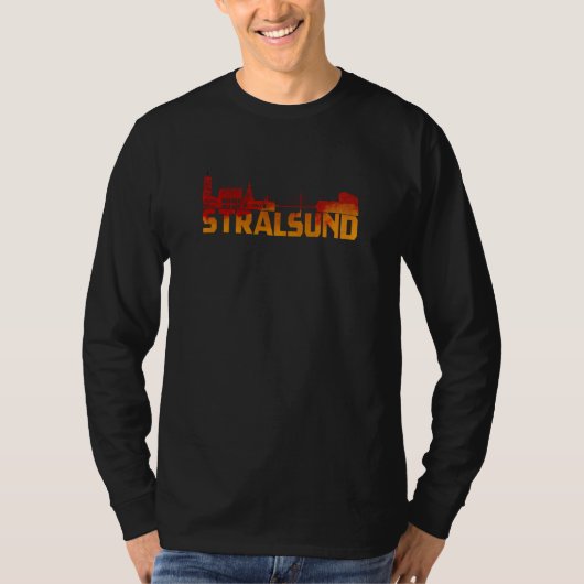 Hansestadt Stralsund Silhouette Skyline Landmark O Tシャツ (正面)