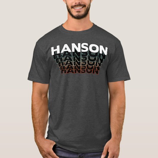 Hanson おもしろ レトロ ヴィンテージ サンセット Hanson 80年代 90年代 b Tシャツ (正面)