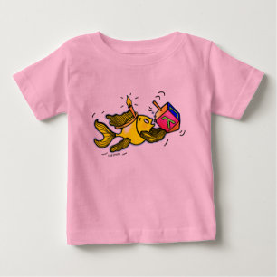 HANUKAの活発な魚のおもしろいでかわいい漫画の乳児のワイシャツ ベビーTシャツ