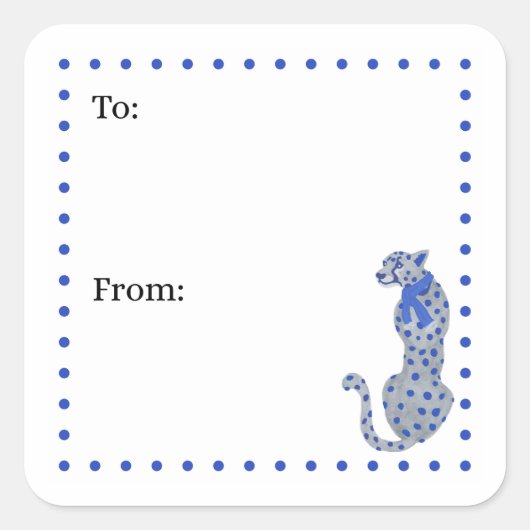 Hanukah Cheetah Gift Sticker スクエアシール (正面)